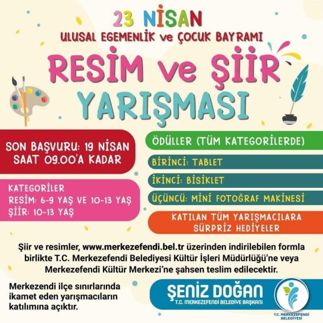 23 NİSAN’A ÖZEL ÖDÜLLÜ RESİM VE ŞİİR YARIŞMASI