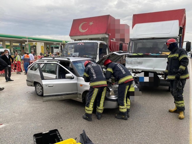 DENİZLİ’DE  YÜREKLERİ  AĞZA GETİREN  KAZA