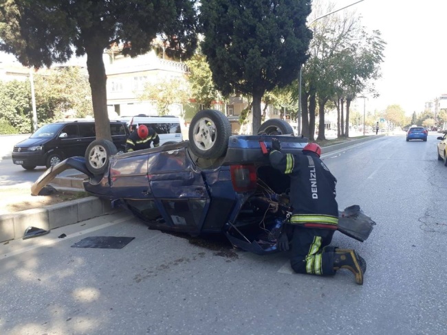  DENİZLİ’DE YÜREKLERİ AĞZA GETİREN KAZA