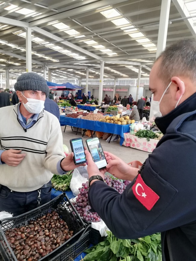 SARAYKÖY’DE PAZAR ESNAFINA HES KODU DENETİMİ YAPILDI 