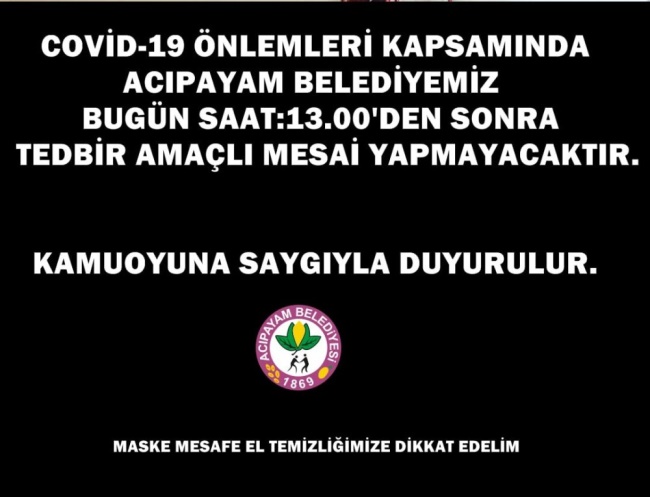 DENİZLİ'DE KORONAVİRÜS NEDENİYLE BELEDİYE KAPANDI