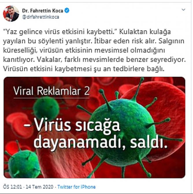 SAĞLIK BAKANI KOCA’DAN ÖNEMLİ UYARI