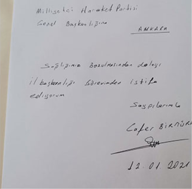 DENİZLİ MHP İL BAŞKANI İSTİFA ETTİ