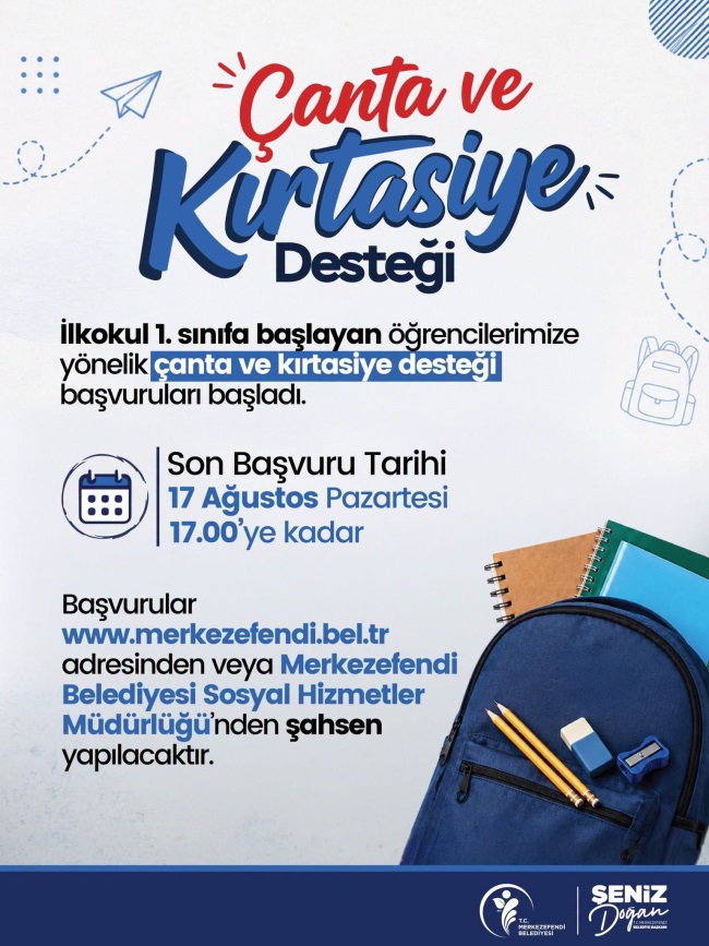 MERKEZEFENDİ’DE ÇANTA VE KIRTASİYE DESTEĞİ BAŞLADI